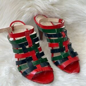 Antonio Barbato Stylish Red, Green, and Navy Women's Heels